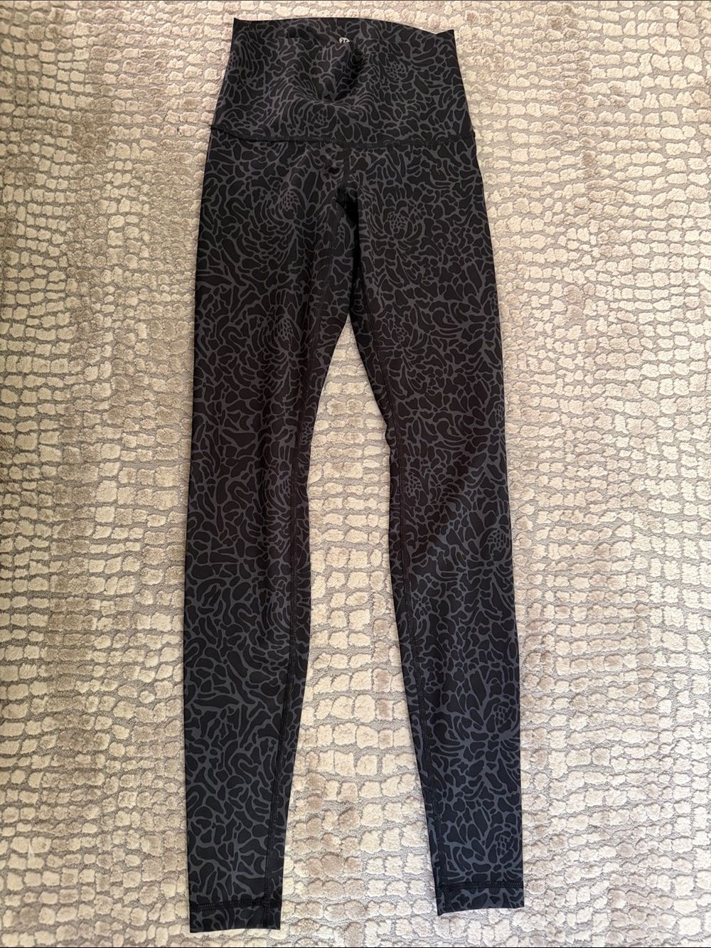 lululemon athletica Black Floral-Print High-Rise Leggings